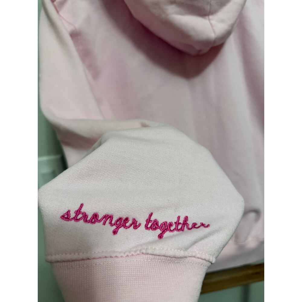 Womens Pink Fight For A Cure Hoodie Sweatshirt Breast Cancer Sweat Shirt Mediuma - Picture 4 of 7